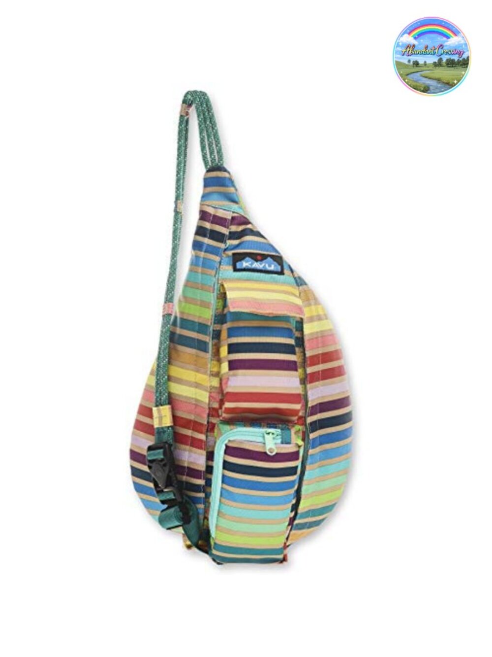 Water-Resistant 600D Polyester Mini Sling Pack with Adjustable Rope Strap
